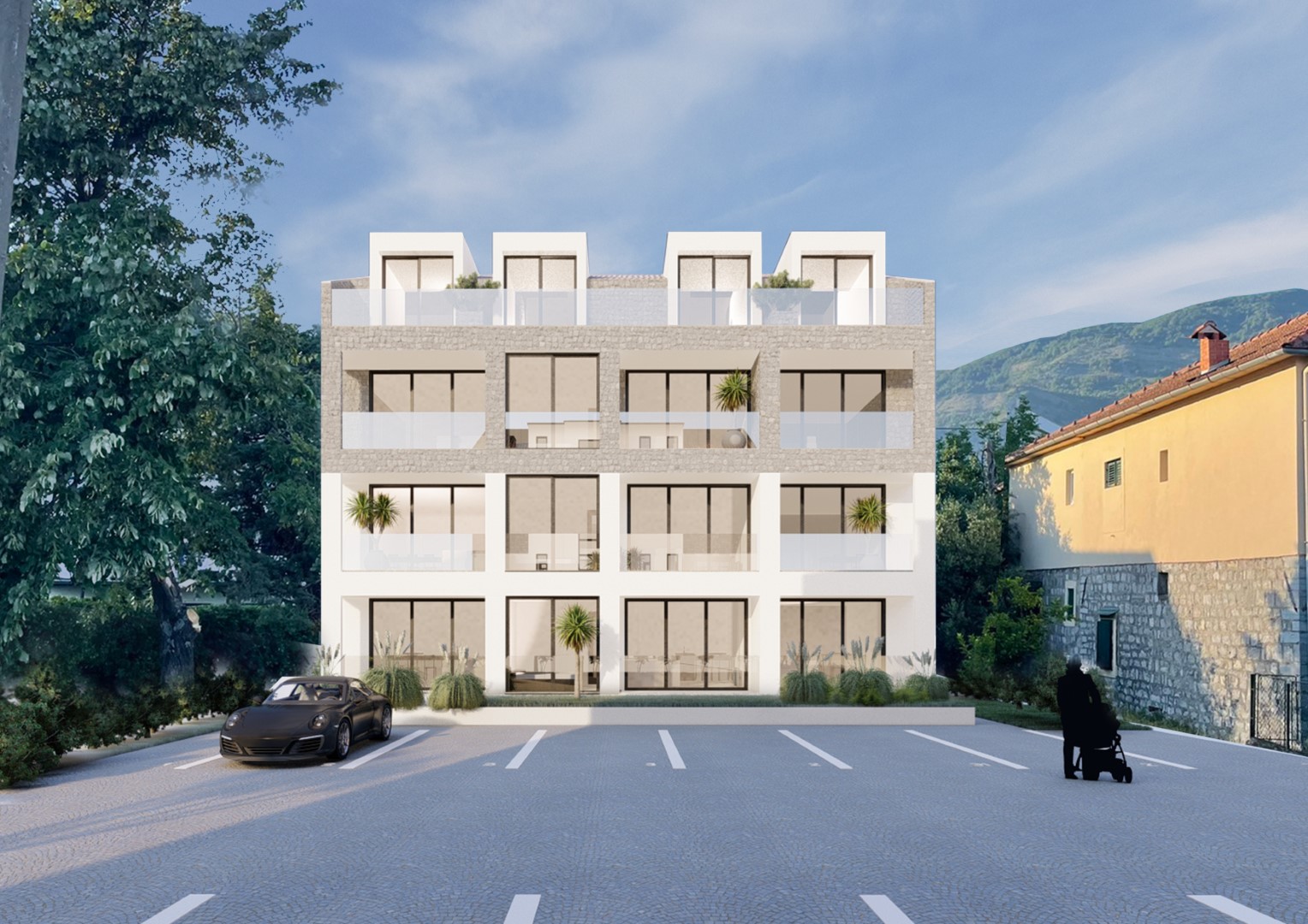 Недвижимость в Черногории, Герцег Нови, Биела, квартира на стадии строительства