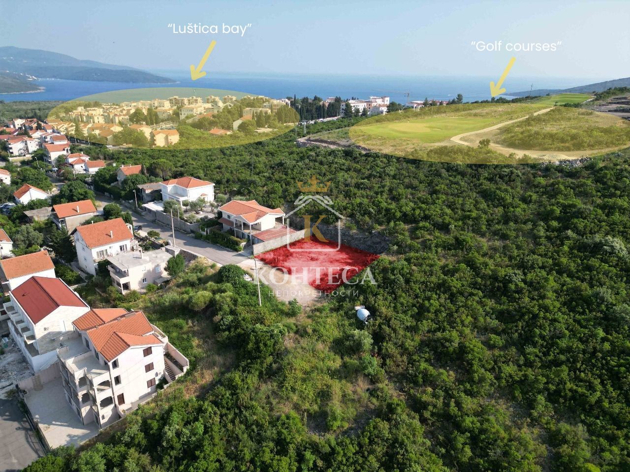 Urbanized plot, 455m2 in Radovici with a beautiful sea view