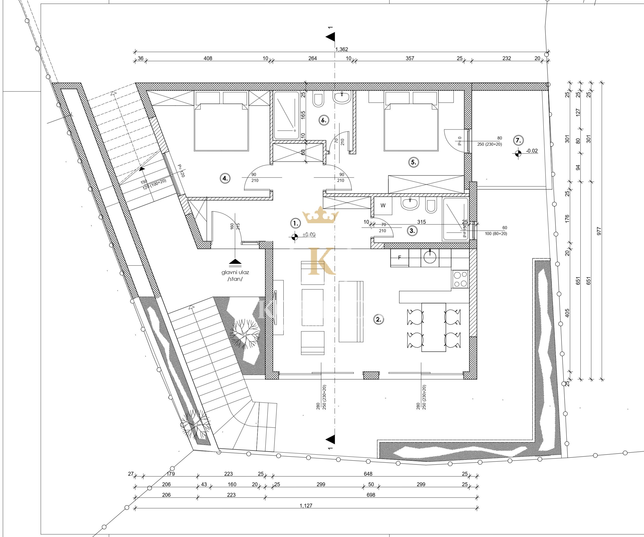 Prostran dvosoban stan 80m2 u novoj zgradi u mirnom naselju Radovići, Tivat